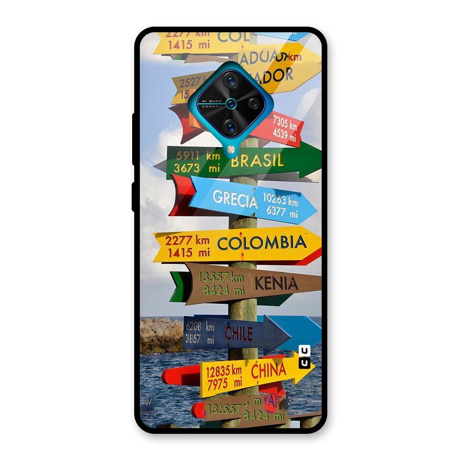 Travel Directions Glass Back Case for Vivo S1 Pro