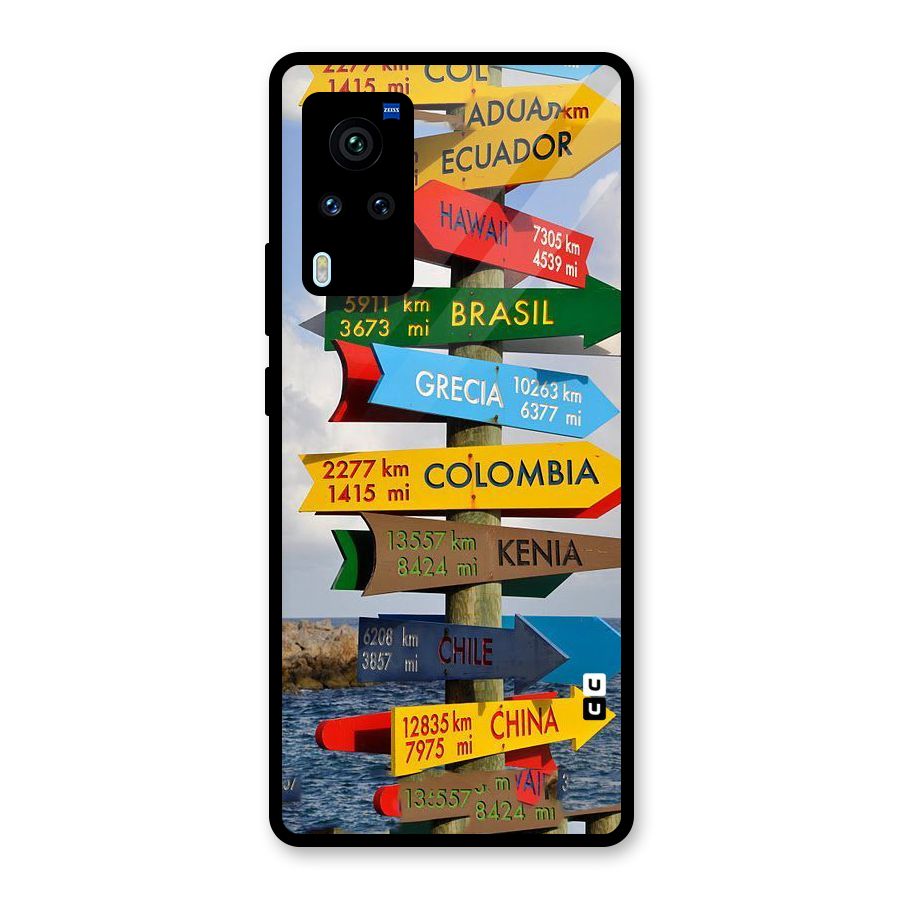 Travel Directions Glass Back Case for Vivo X60 Pro