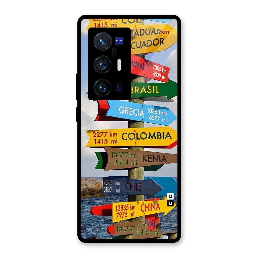 Travel Directions Glass Back Case for Vivo X70 Pro Plus