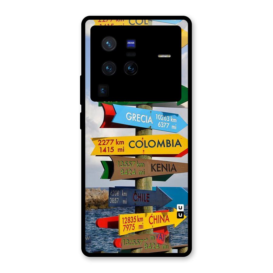Travel Directions Glass Back Case for Vivo X80 Pro