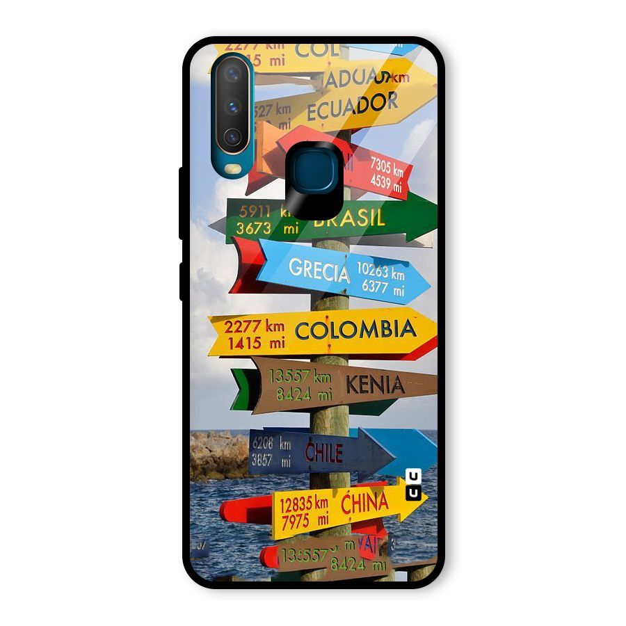 Travel Directions Glass Back Case for Vivo Y17