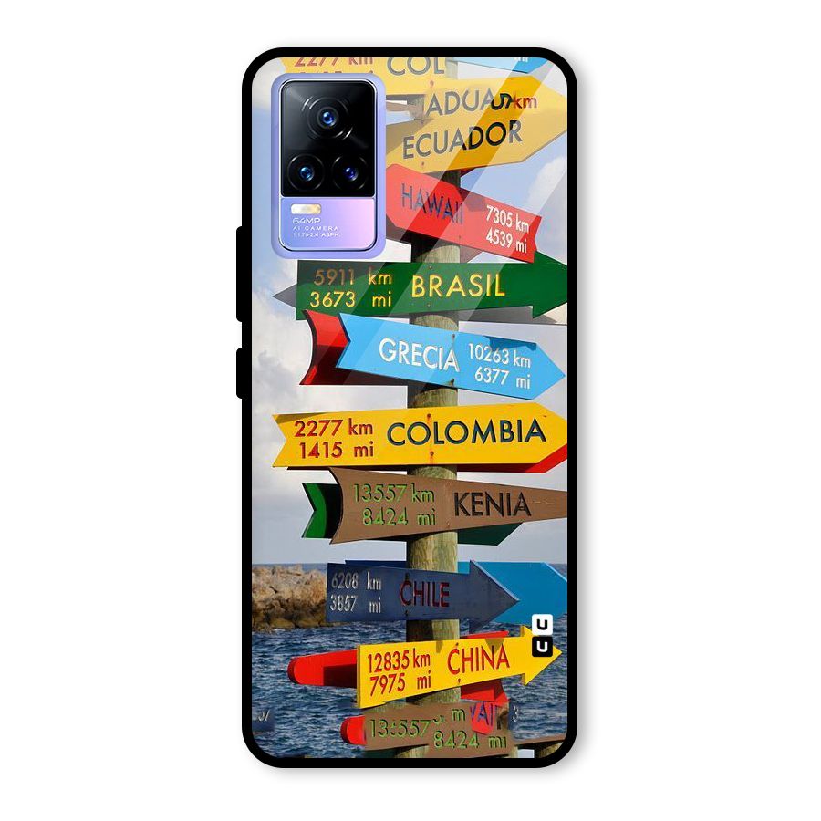 Travel Directions Glass Back Case for Vivo Y73