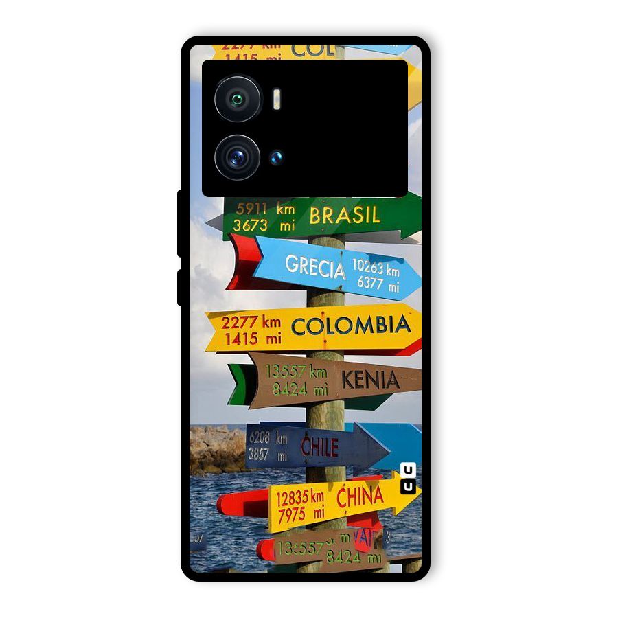 Travel Directions Glass Back Case for Vivo iQOO 9 Pro