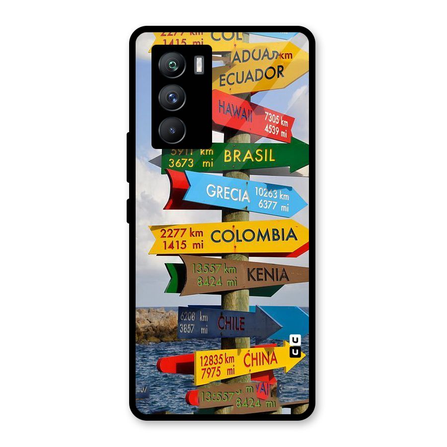 Travel Directions Glass Back Case for Vivo iQOO 9 SE