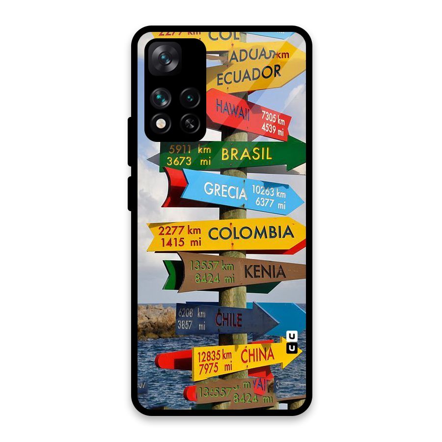 Travel Directions Glass Back Case for Xiaomi 11i HyperCharge 5G
