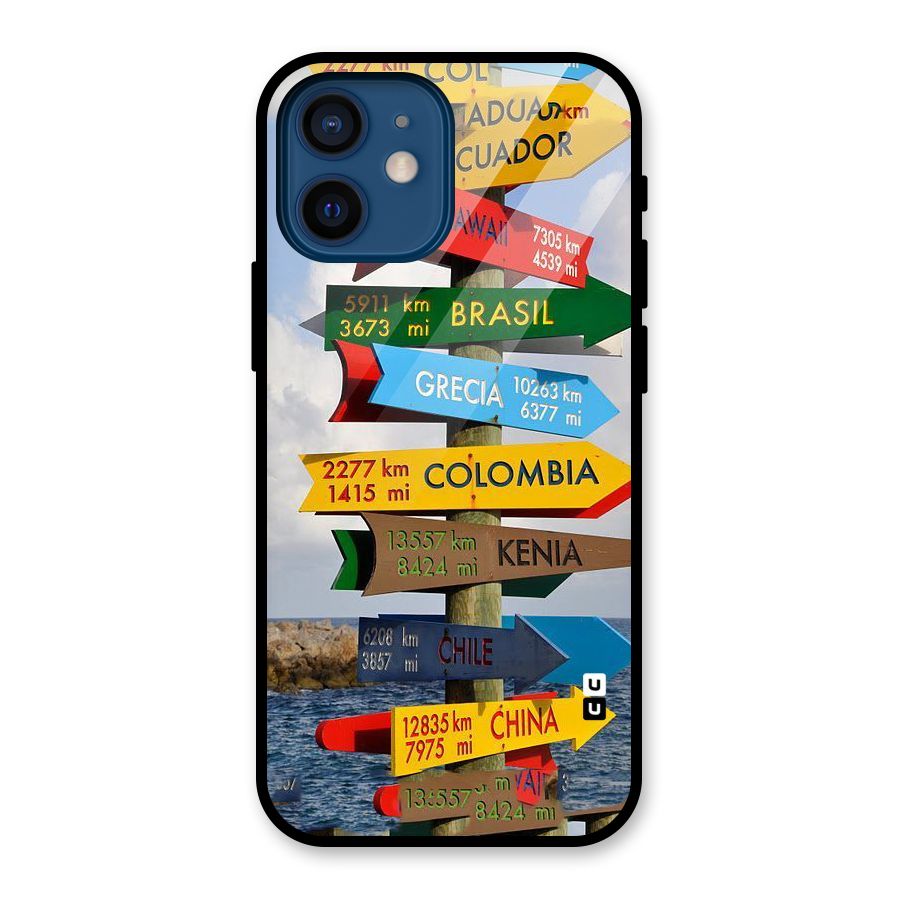 Travel Directions Glass Back Case for iPhone 12 Mini