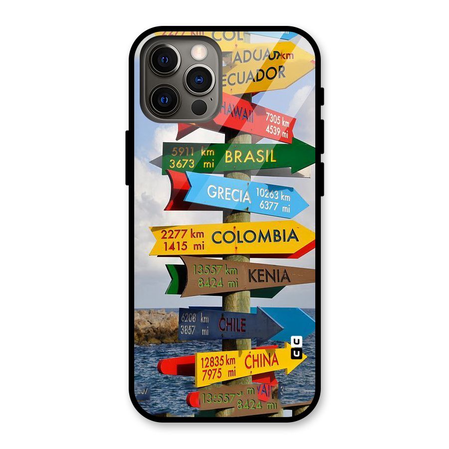 Travel Directions Glass Back Case for iPhone 12 Pro