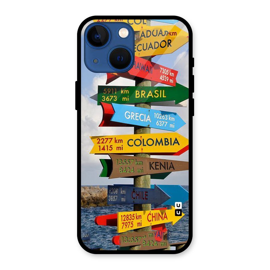 Travel Directions Glass Back Case for iPhone 13 Mini