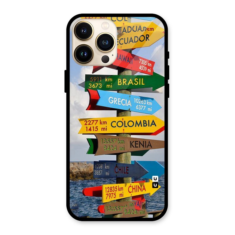 Travel Directions Glass Back Case for iPhone 13 Pro Max