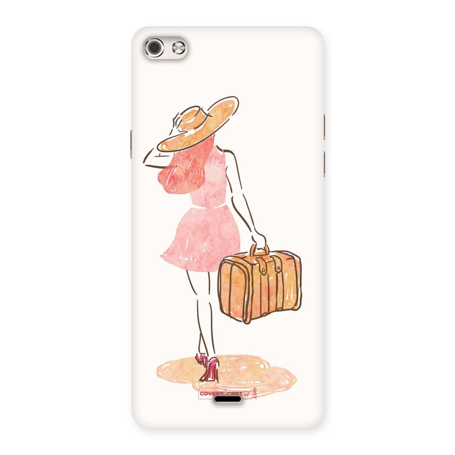 Travel Girl Back Case for Micromax Canvas Silver 5