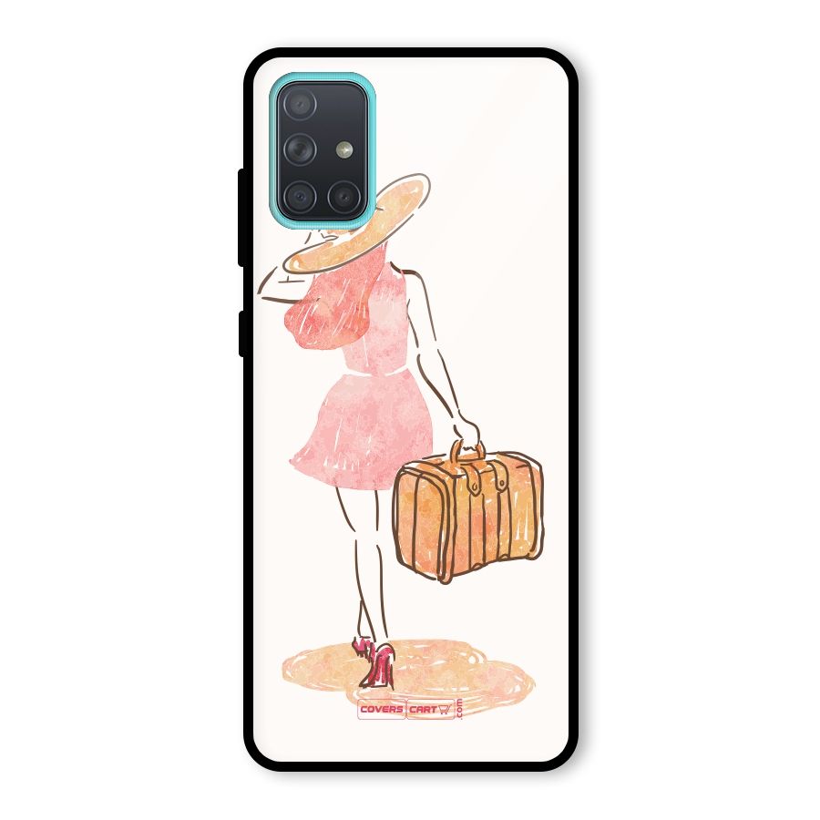 Travel Girl Glass Back Case for Galaxy A71