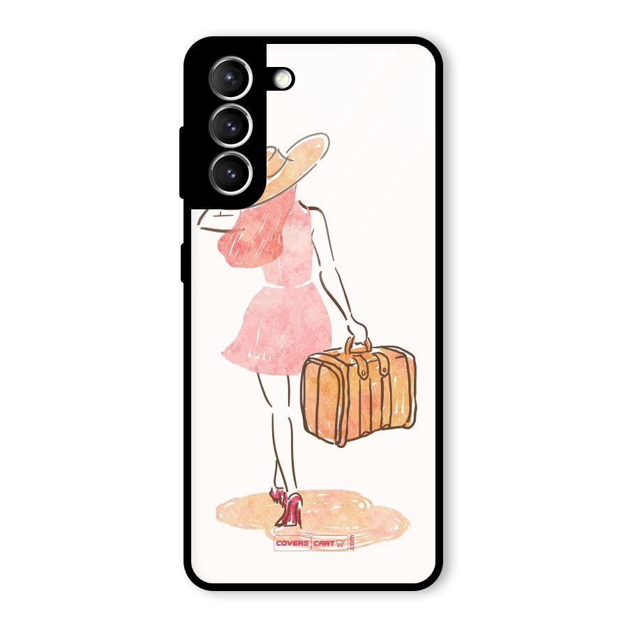 Travel Girl Glass Back Case for Galaxy S21 5G