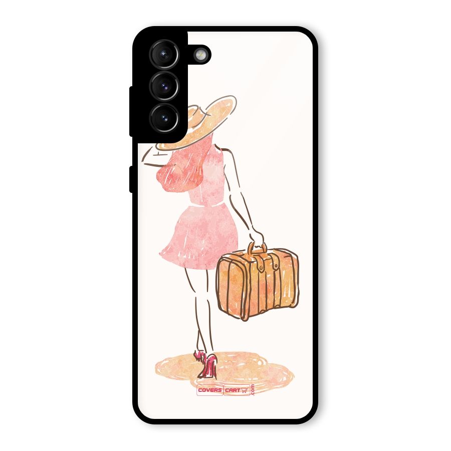 Travel Girl Glass Back Case for Galaxy S21 Plus