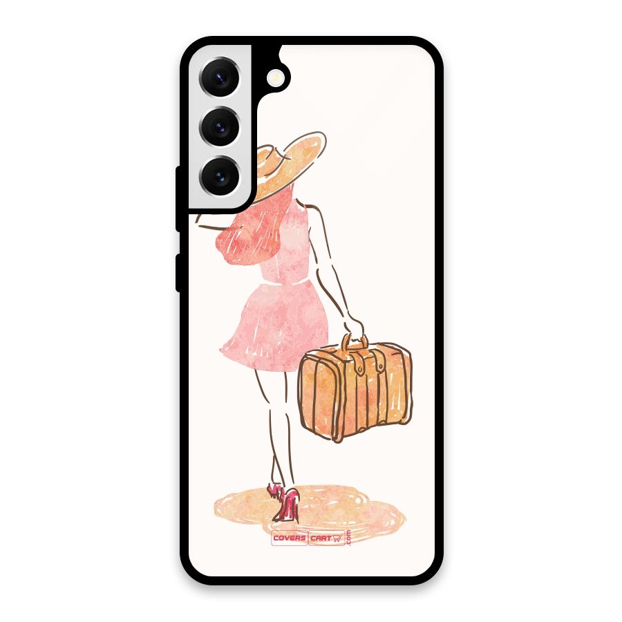 Travel Girl Glass Back Case for Galaxy S22 Plus 5G