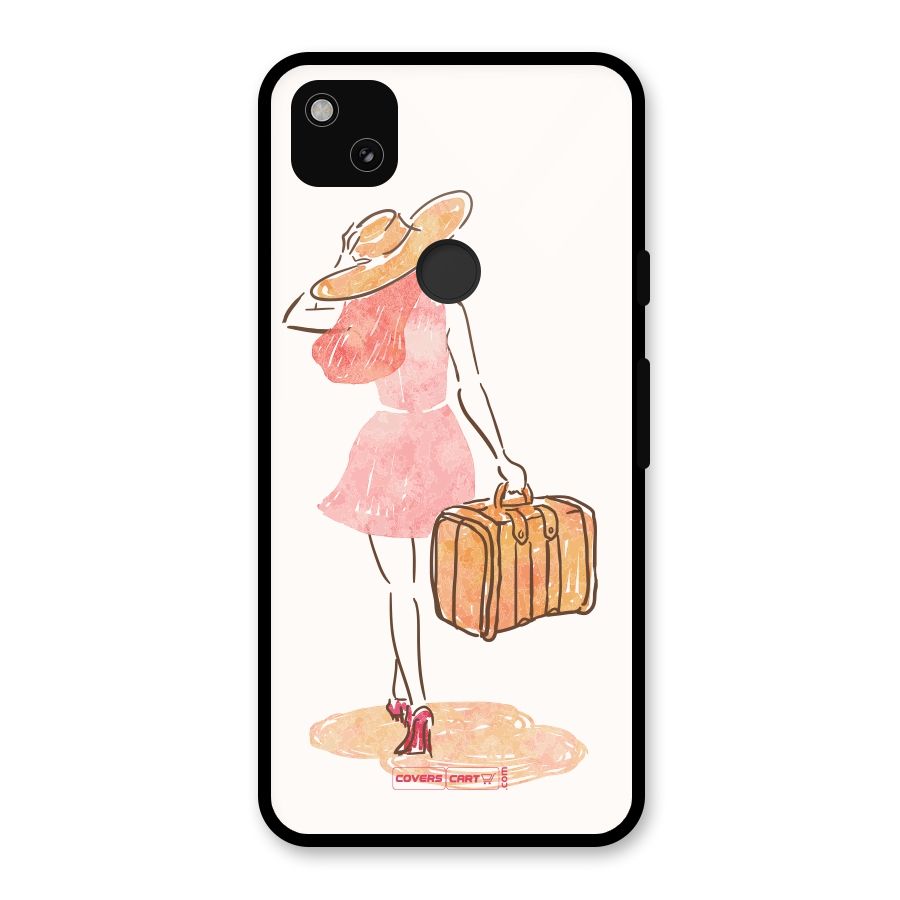 Travel Girl Glass Back Case for Google Pixel 4a