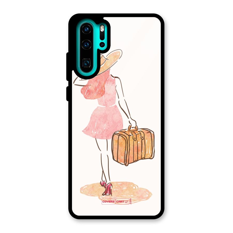 Travel Girl Glass Back Case for Huawei P30 Pro