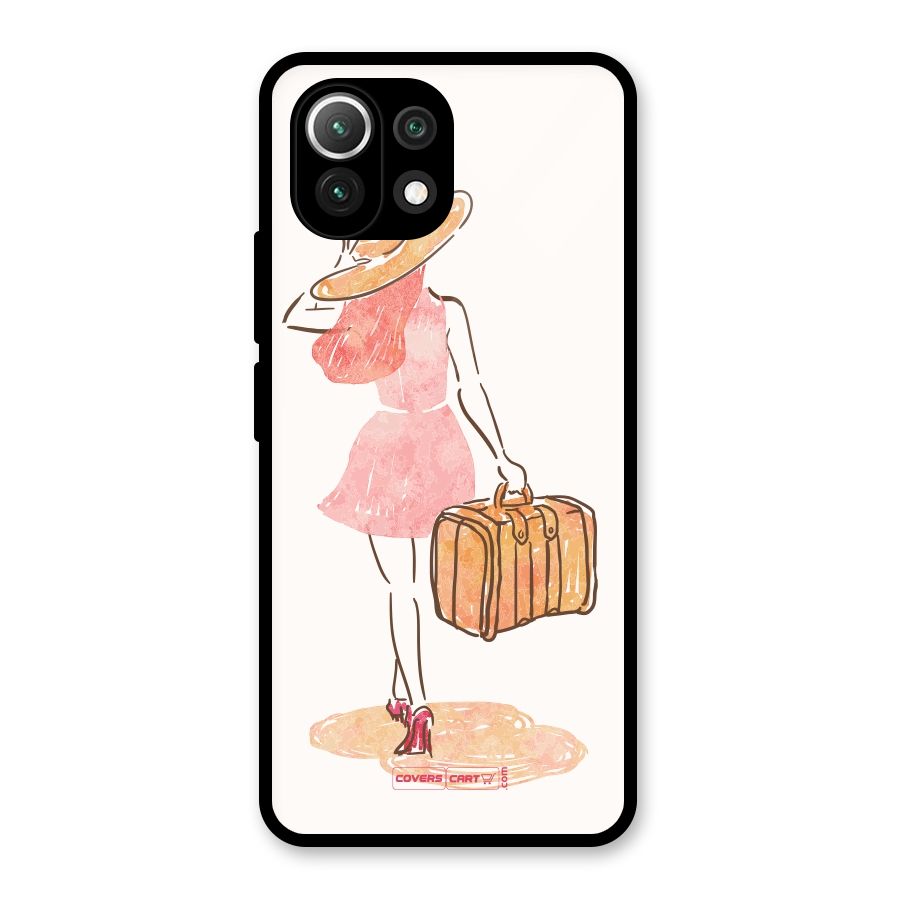 Travel Girl Glass Back Case for Mi 11 Lite NE 5G