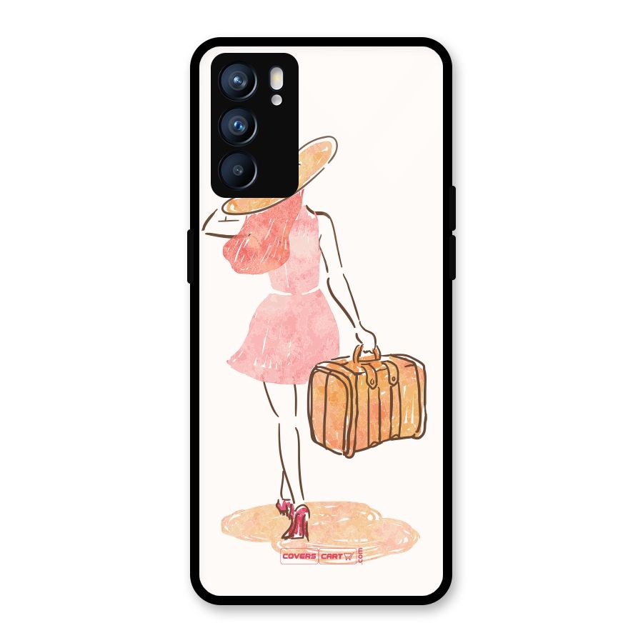 Travel Girl Glass Back Case for Oppo Reno6 5G