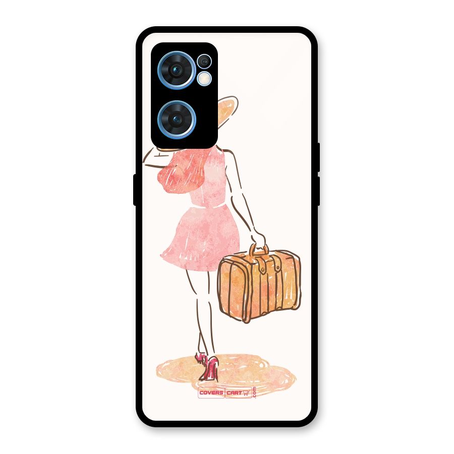 Travel Girl Glass Back Case for Oppo Reno7 5G