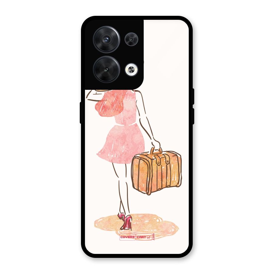Travel Girl Glass Back Case for Oppo Reno8 5G