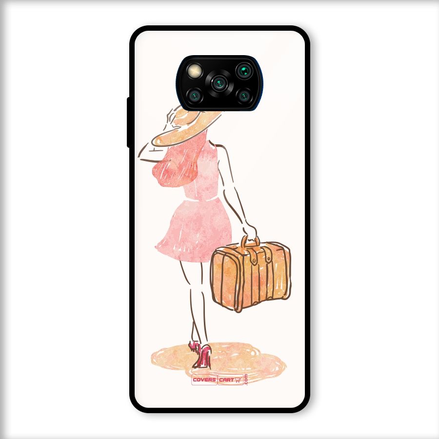 Travel Girl Glass Back Case for Poco X3