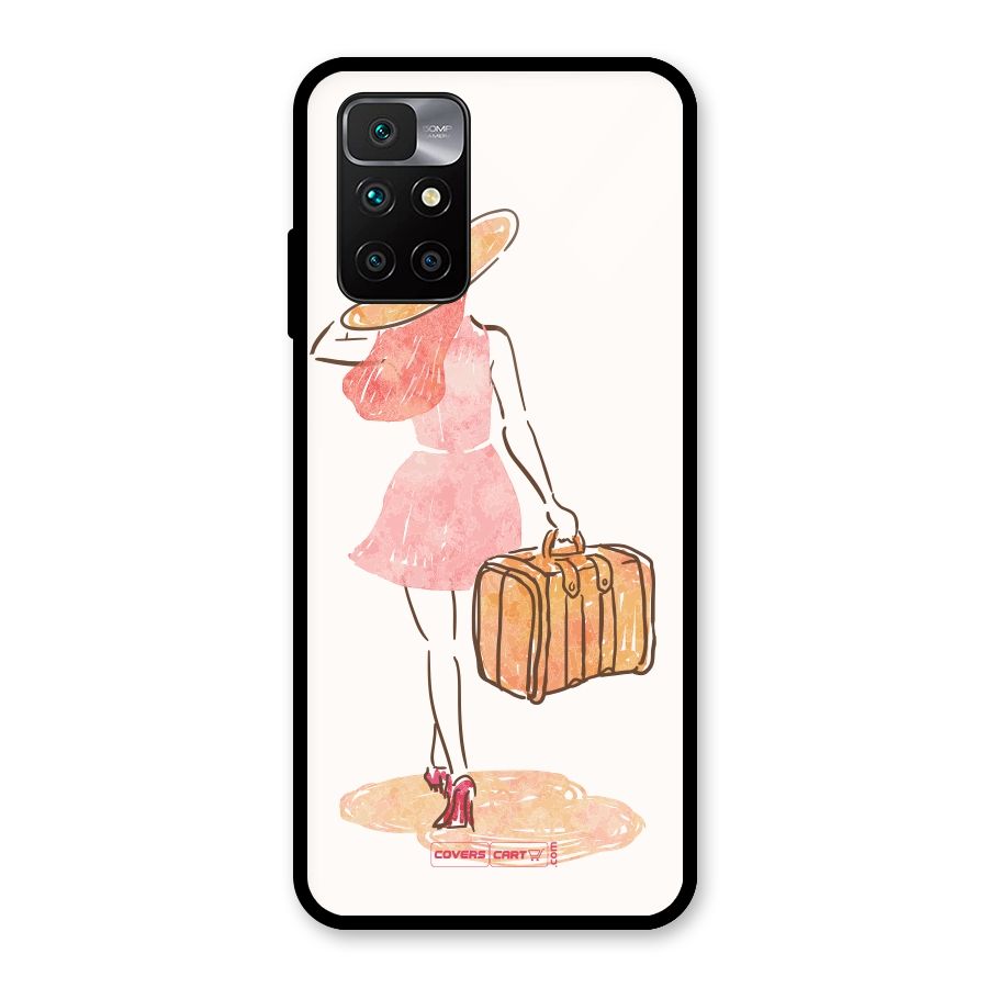 Travel Girl Glass Back Case for Redmi 10 Prime