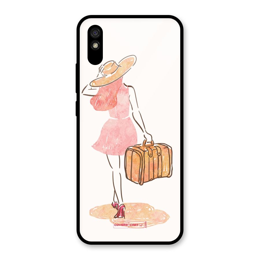 Travel Girl Glass Back Case for Redmi 9i