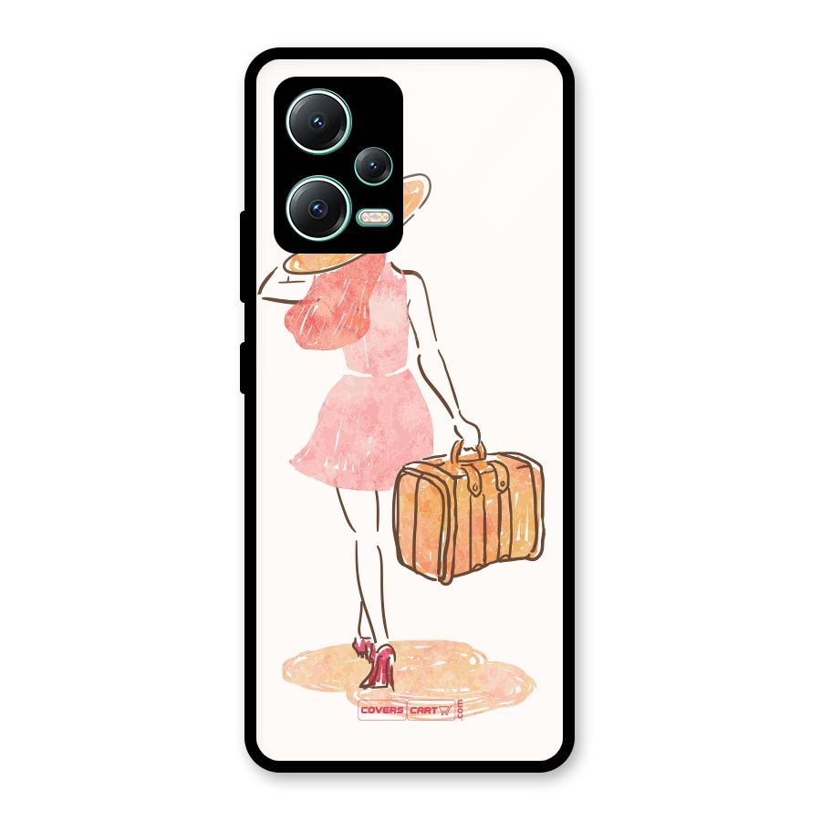 Travel Girl Glass Back Case for Redmi Note 12 5G