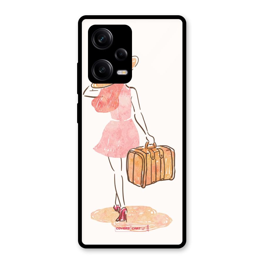 Travel Girl Glass Back Case for Redmi Note 12 Pro
