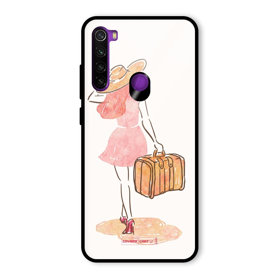 Travel Girl Glass Back Case for Redmi Note 8