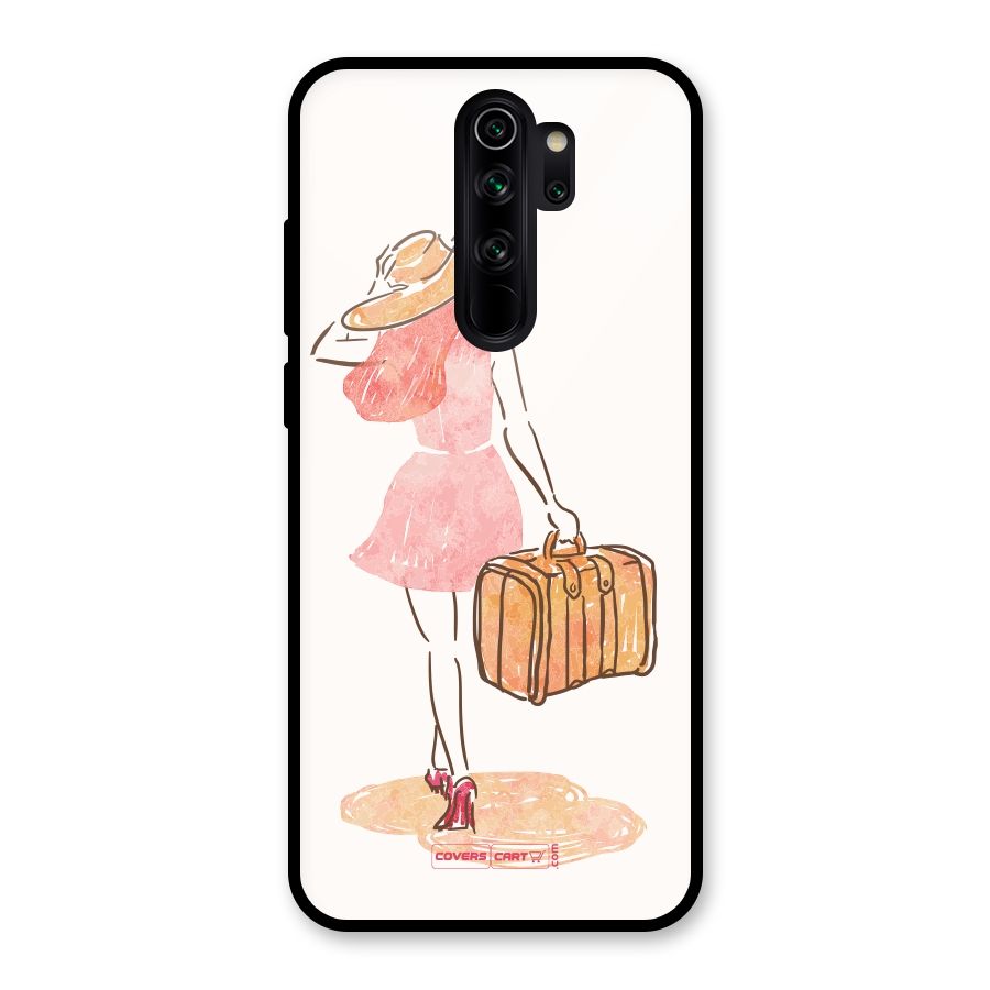 Travel Girl Glass Back Case for Redmi Note 8 Pro