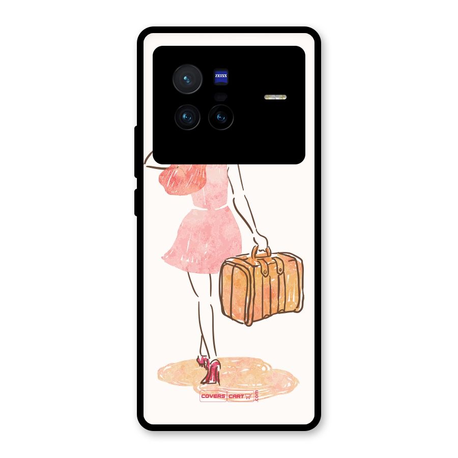 Travel Girl Glass Back Case for Vivo X80