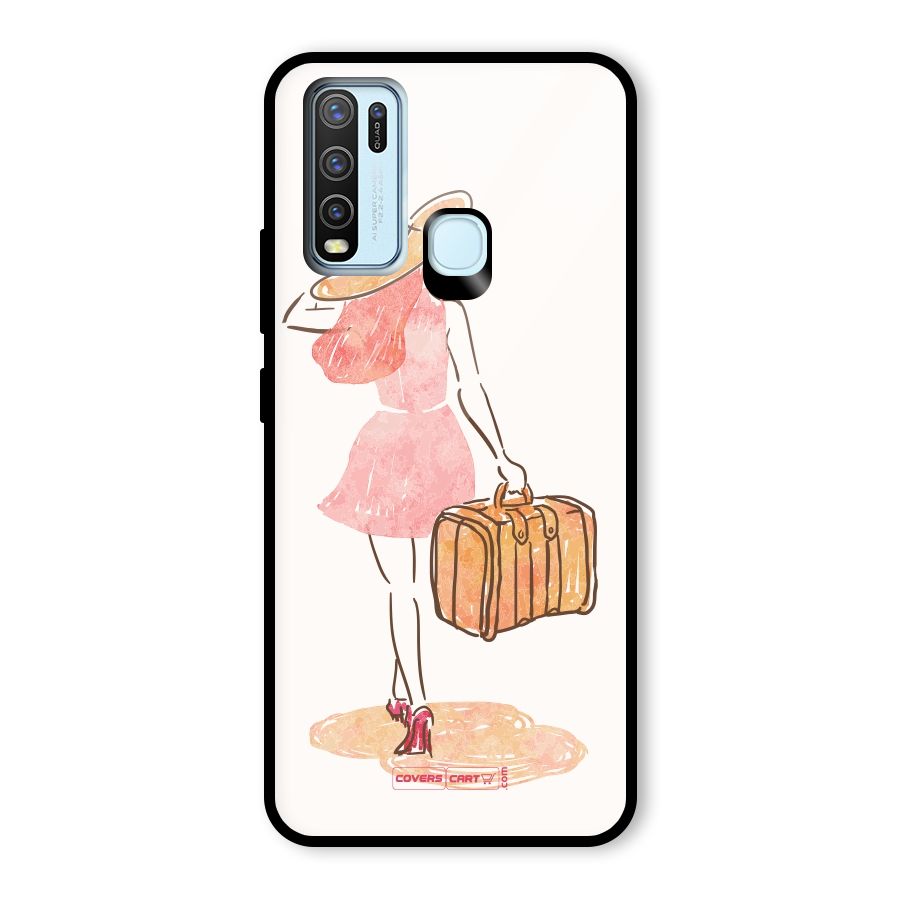 Travel Girl Glass Back Case for Vivo Y30