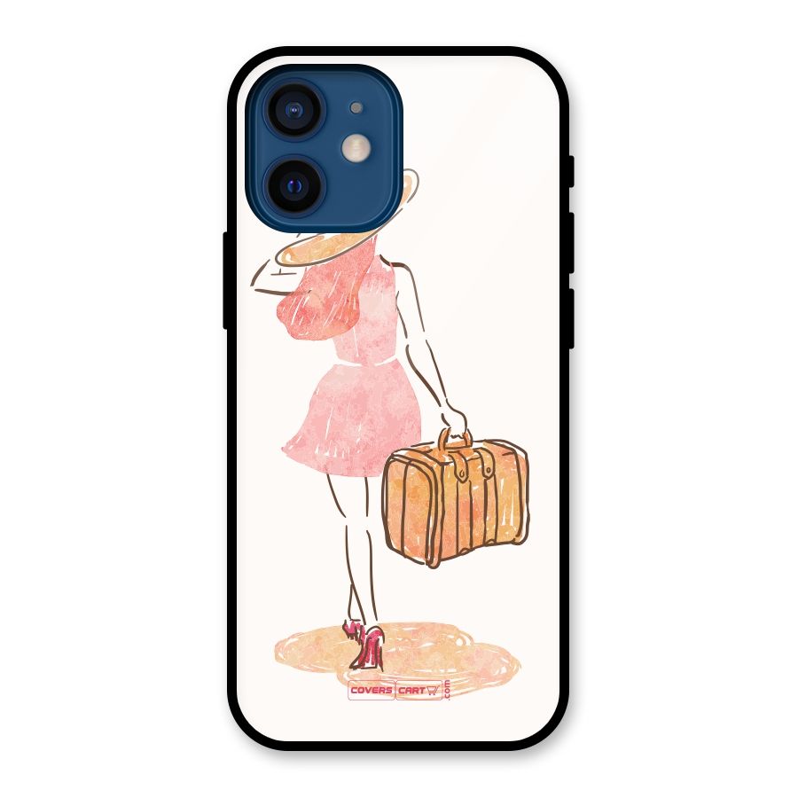 Travel Girl Glass Back Case for iPhone 12 Mini