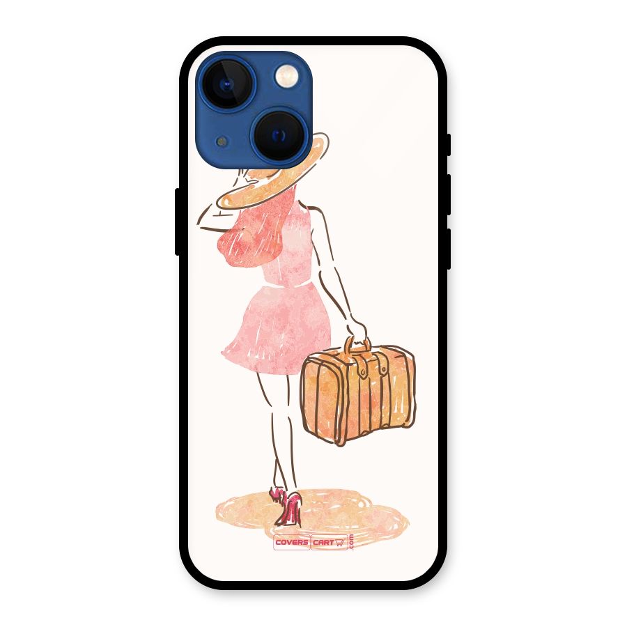 Travel Girl Glass Back Case for iPhone 13 Mini