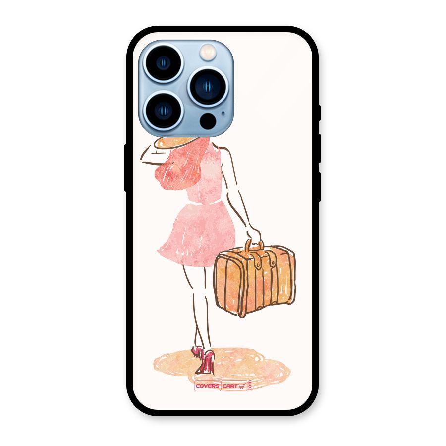 Travel Girl Glass Back Case for iPhone 13 Pro