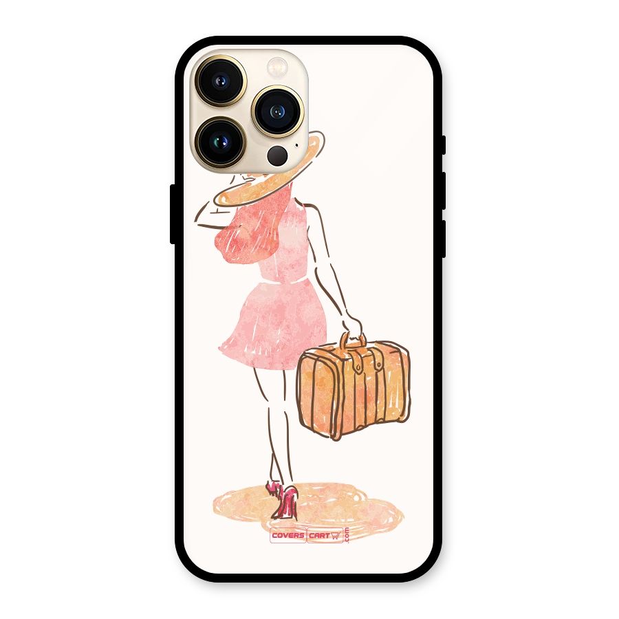 Travel Girl Glass Back Case for iPhone 13 Pro Max