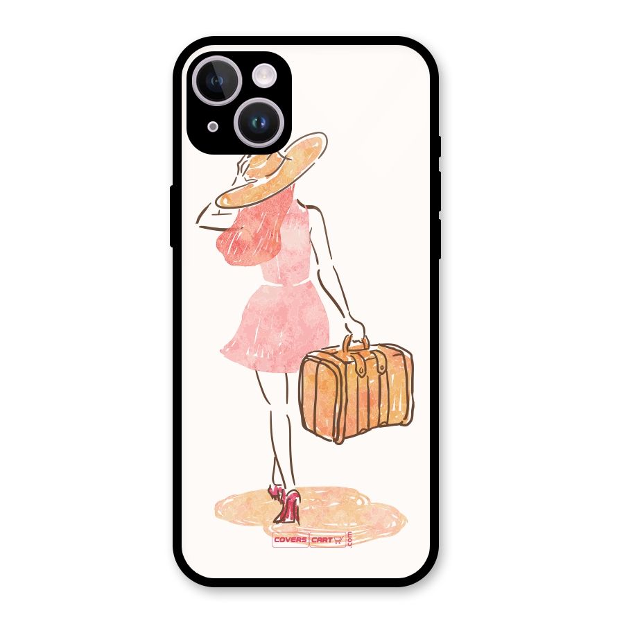 Travel Girl Glass Back Case for iPhone 14 Plus