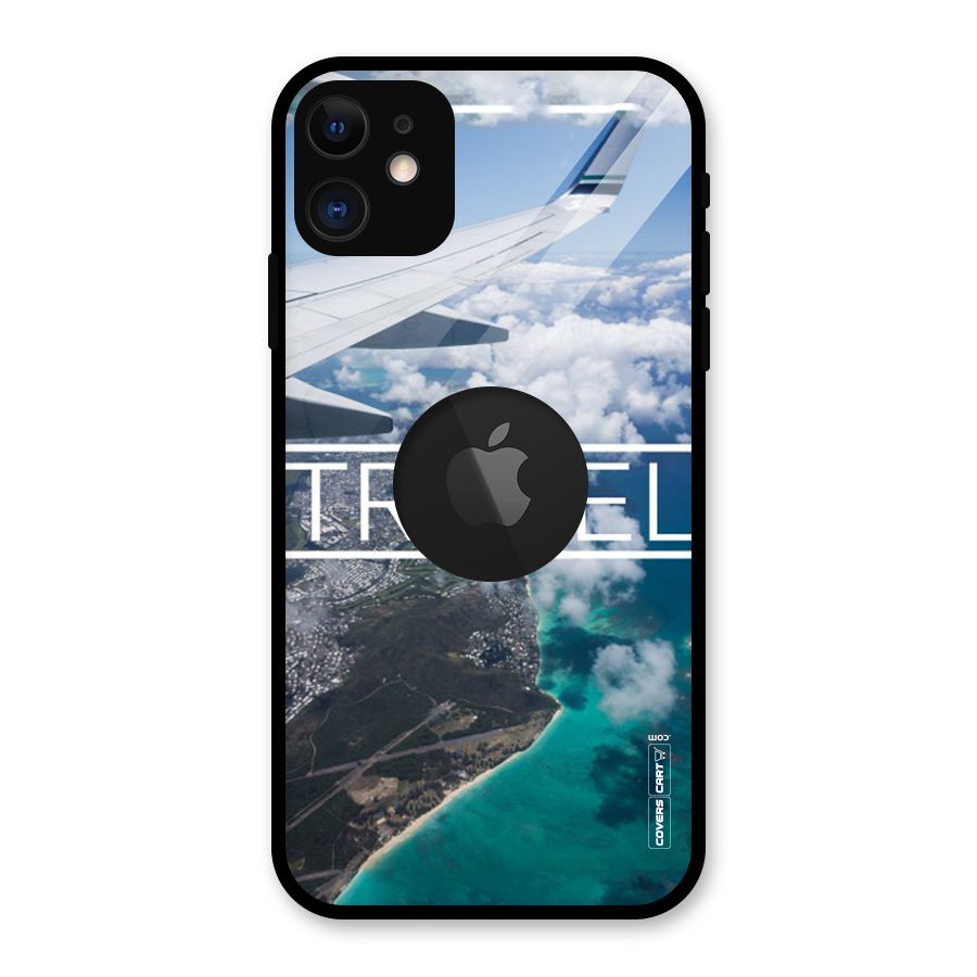 Travel Glass Back Case for iPhone 11 Logo Cut