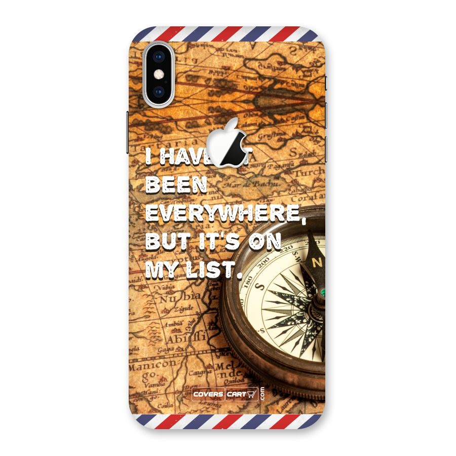 Travel Map Back Case for iPhone XS Max Apple Cut