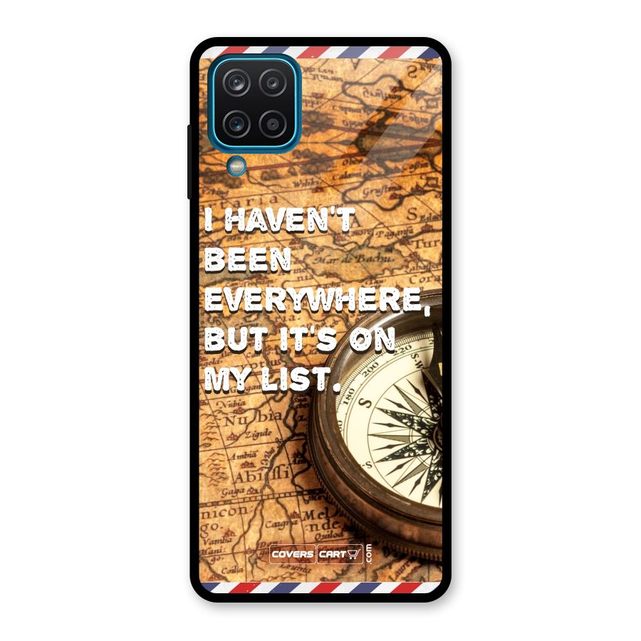 Travel Map Glass Back Case for Galaxy A12
