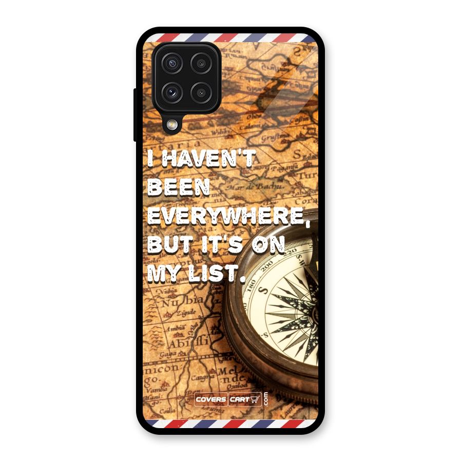 Travel Map Glass Back Case for Galaxy A22 4G