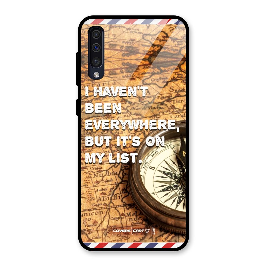 Travel Map Glass Back Case for Galaxy A50