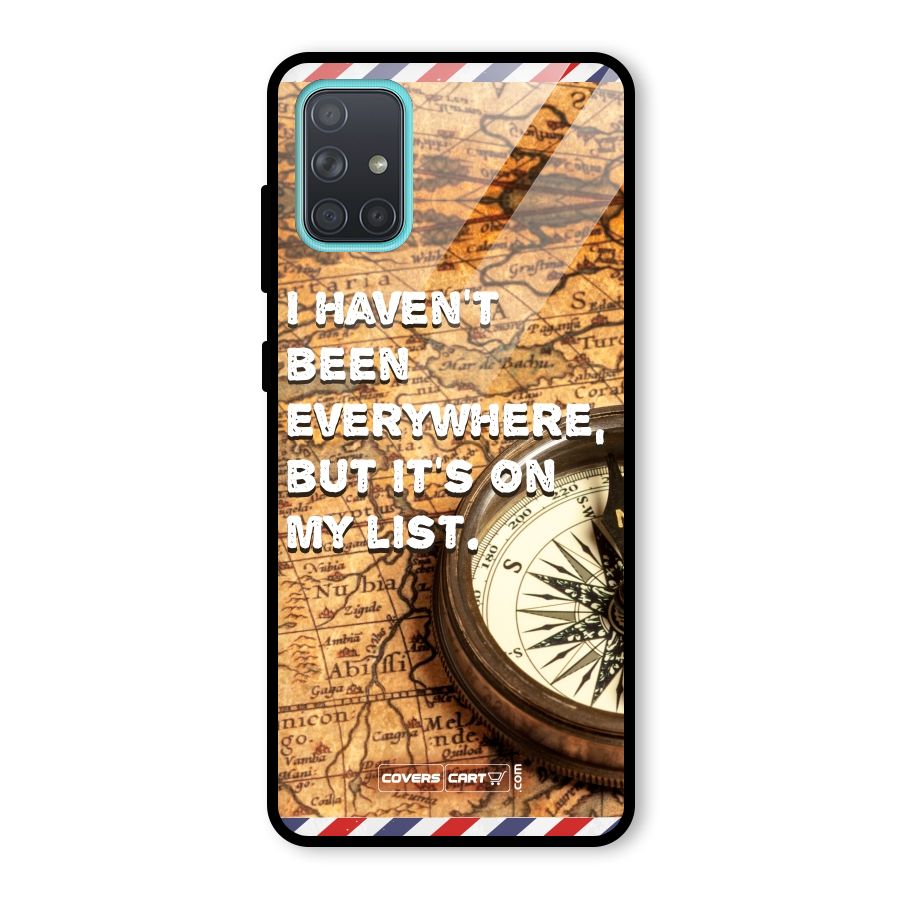 Travel Map Glass Back Case for Galaxy A71