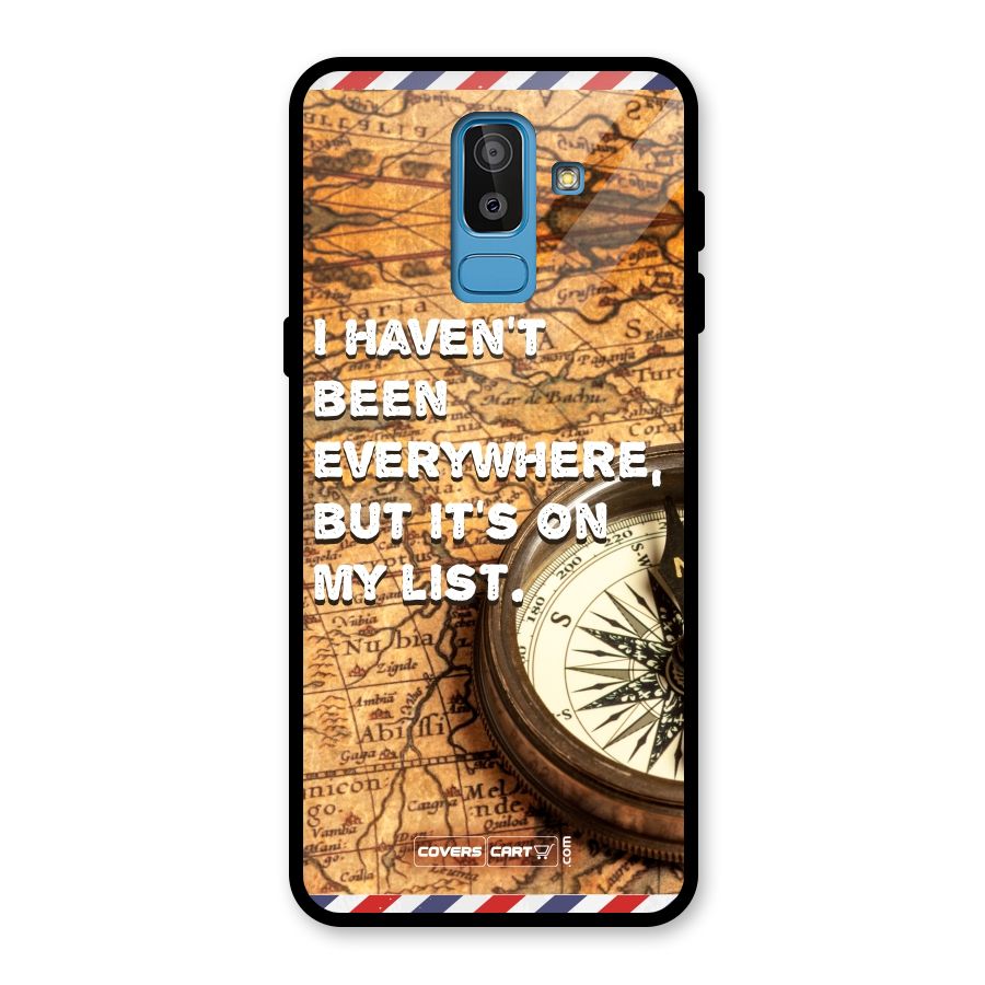 Travel Map Glass Back Case for Galaxy J8