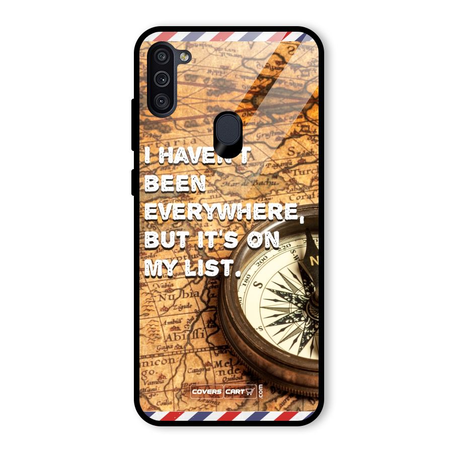 Travel Map Glass Back Case for Galaxy M11