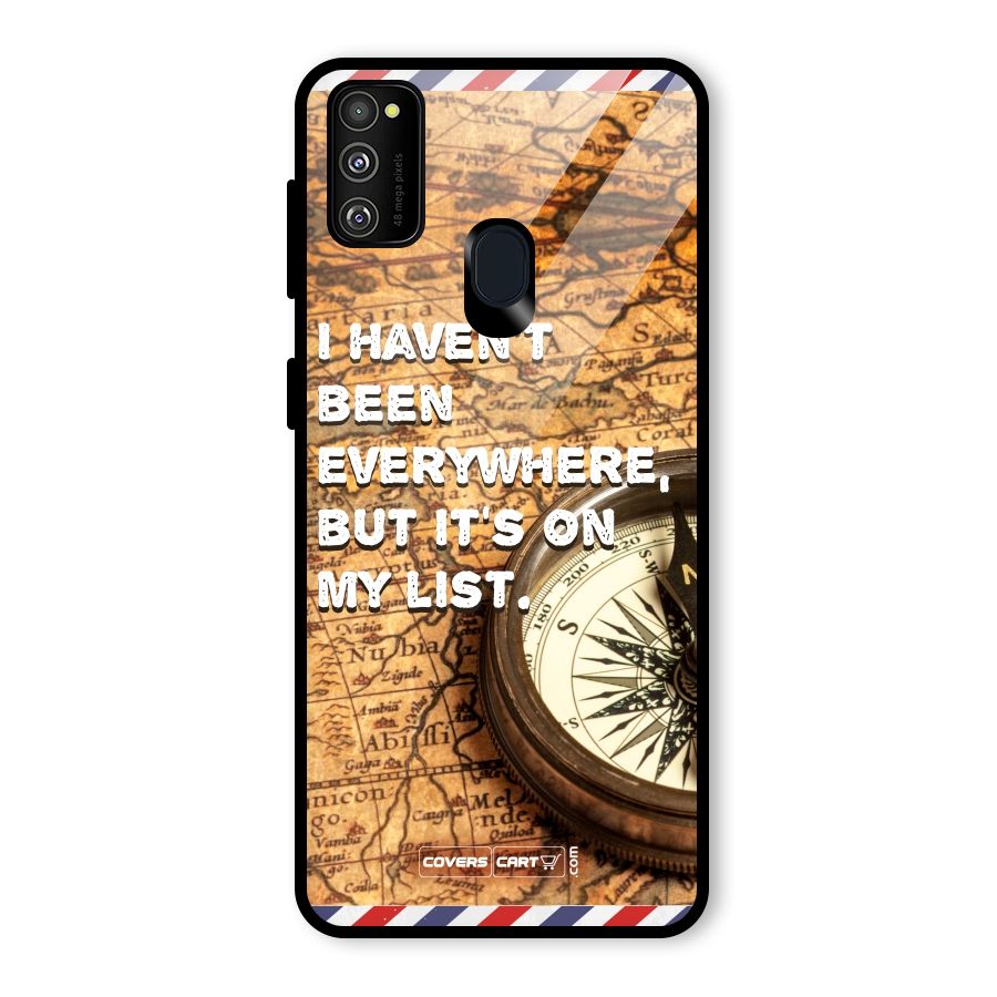 Travel Map Glass Back Case for Galaxy M30s