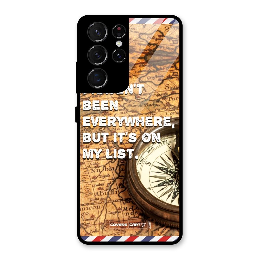 Travel Map Glass Back Case for Galaxy S21 Ultra 5G