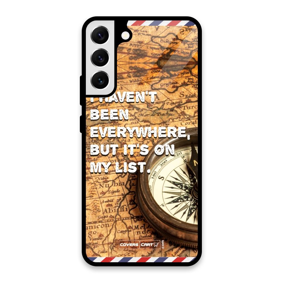 Travel Map Glass Back Case for Galaxy S22 Plus 5G