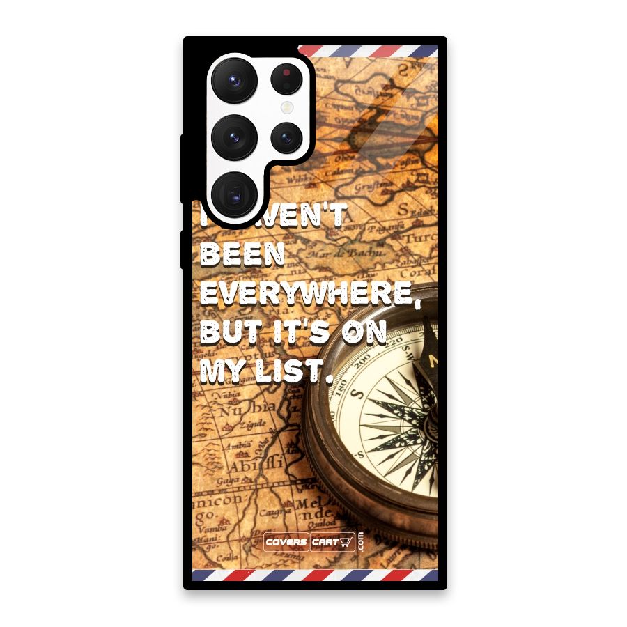 Travel Map Glass Back Case for Galaxy S22 Ultra 5G